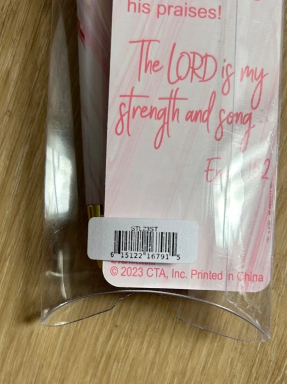Strong in the Lord Floral Bookmark with Pink & Peach Pen